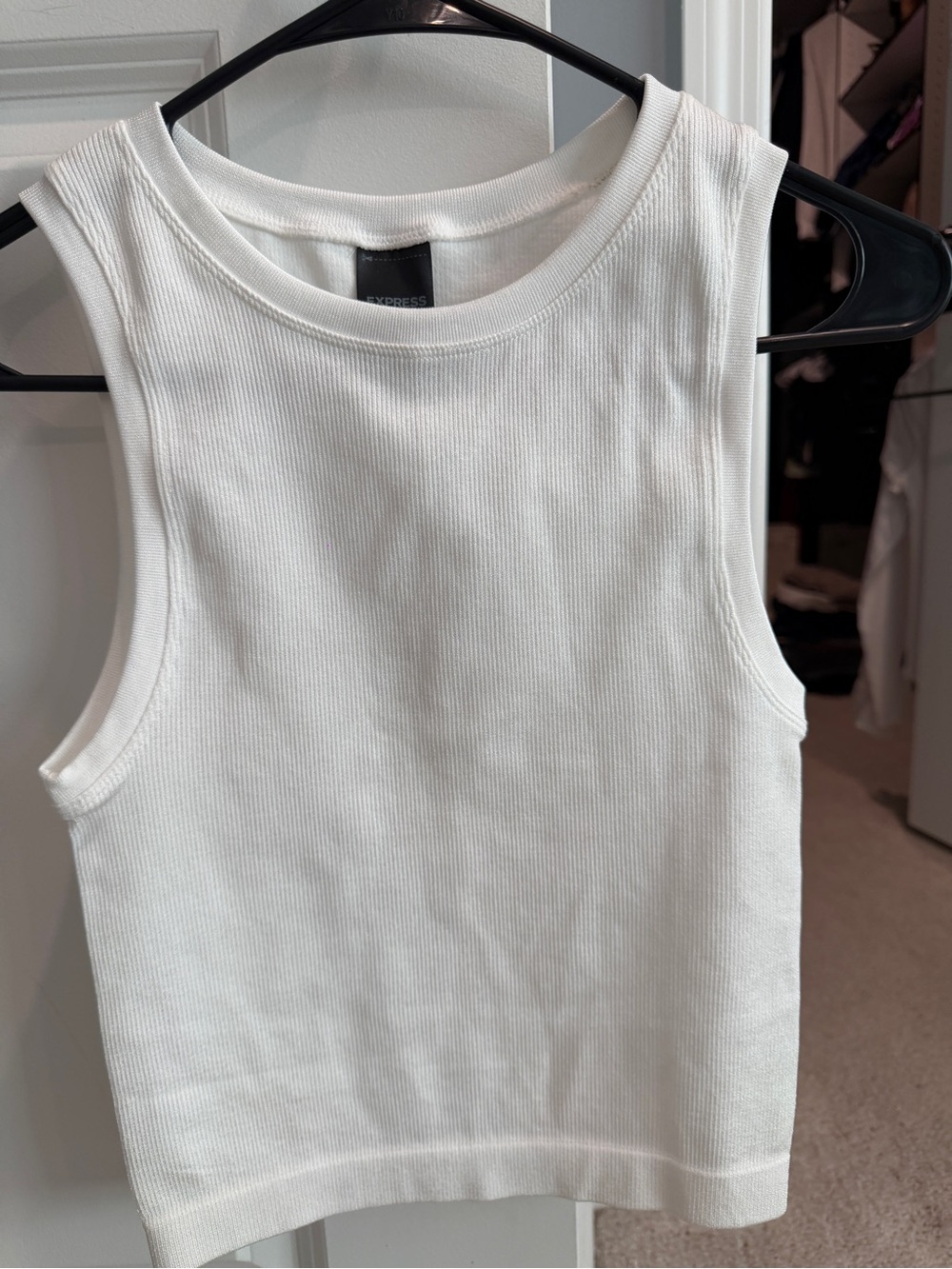 **NWT Classic Ribbed Crewneck Tank Top - White